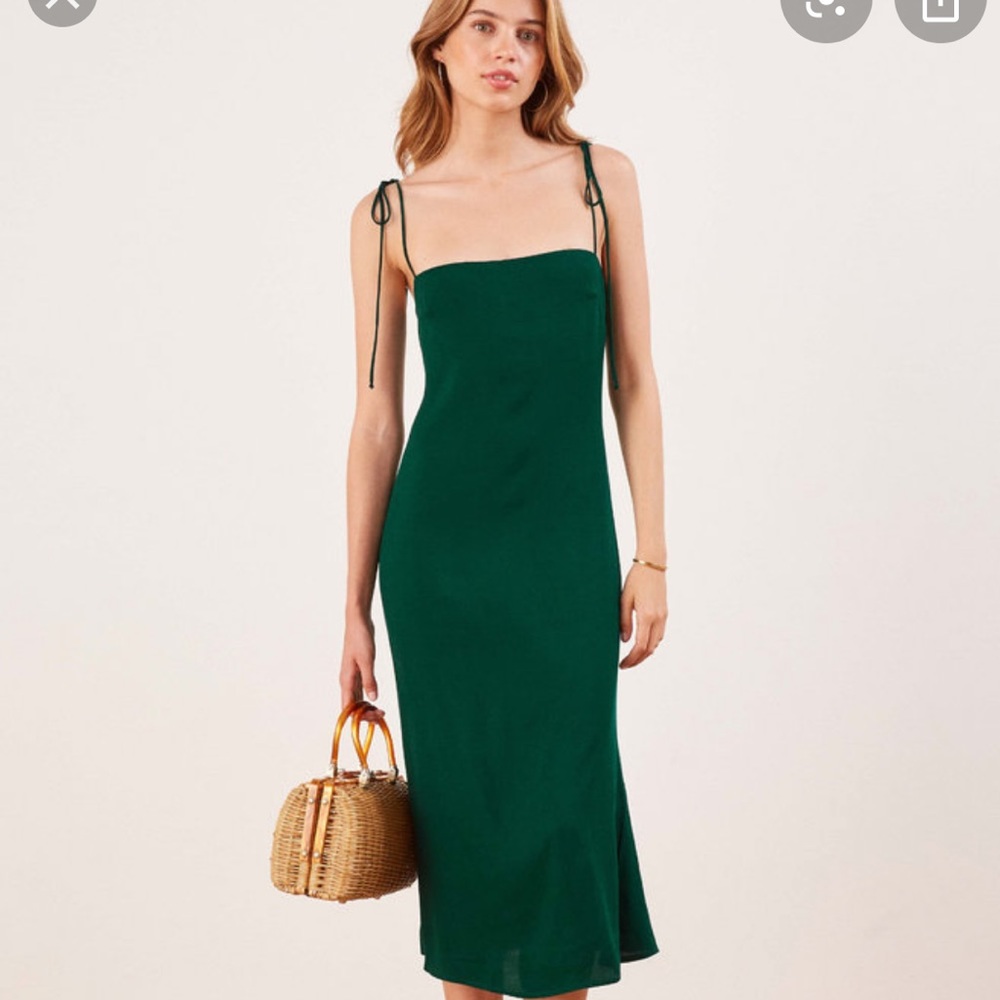 Reformation Finley Dress in Pine - Size 8